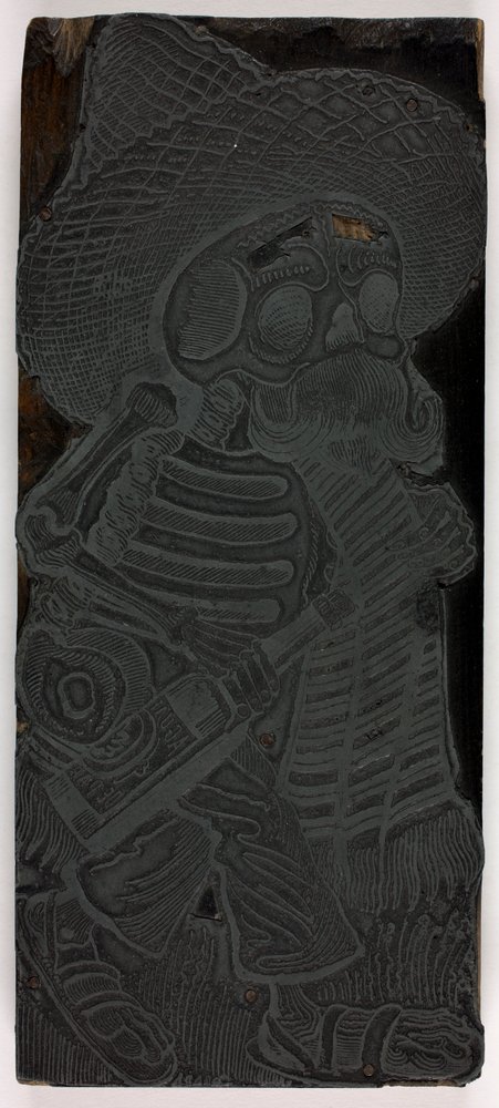 Bloco de impressão para Calavera das massas, n.º 2 de José Guadalupe Posada