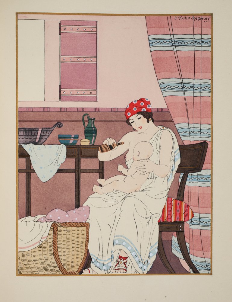Enfermagem de crianças, ilustração de &39;The Works of Hippocrates&39;, 1934 de Joseph Kuhn-Regnier