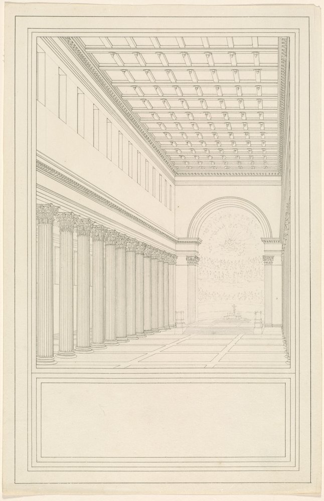 A nave e a abside, sem transepto, de uma catedral para Berlim de Karl Friedrich Schinkel