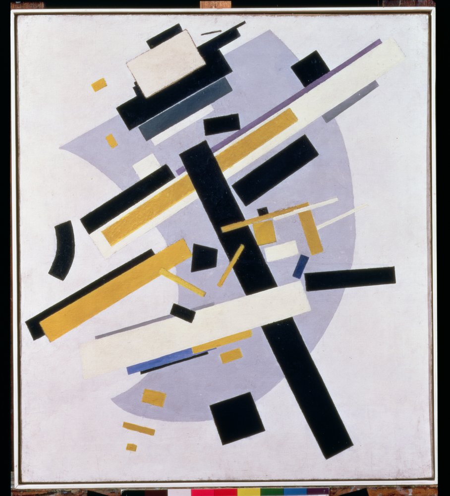 Composição Dinâmica Supremus No. 58 em Amarelo e Preto, 1916 de Kazimir Severinovich Malevich