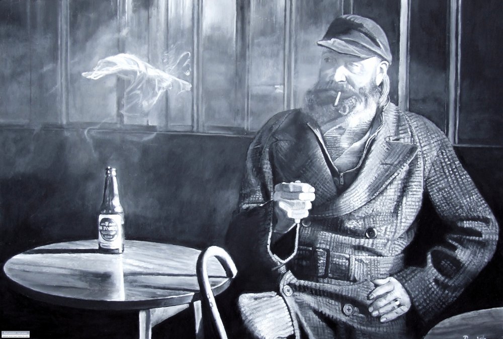 Capitão Birdseye, 2008 (óleos) de Kevin Guild of Railway Artist Parrish