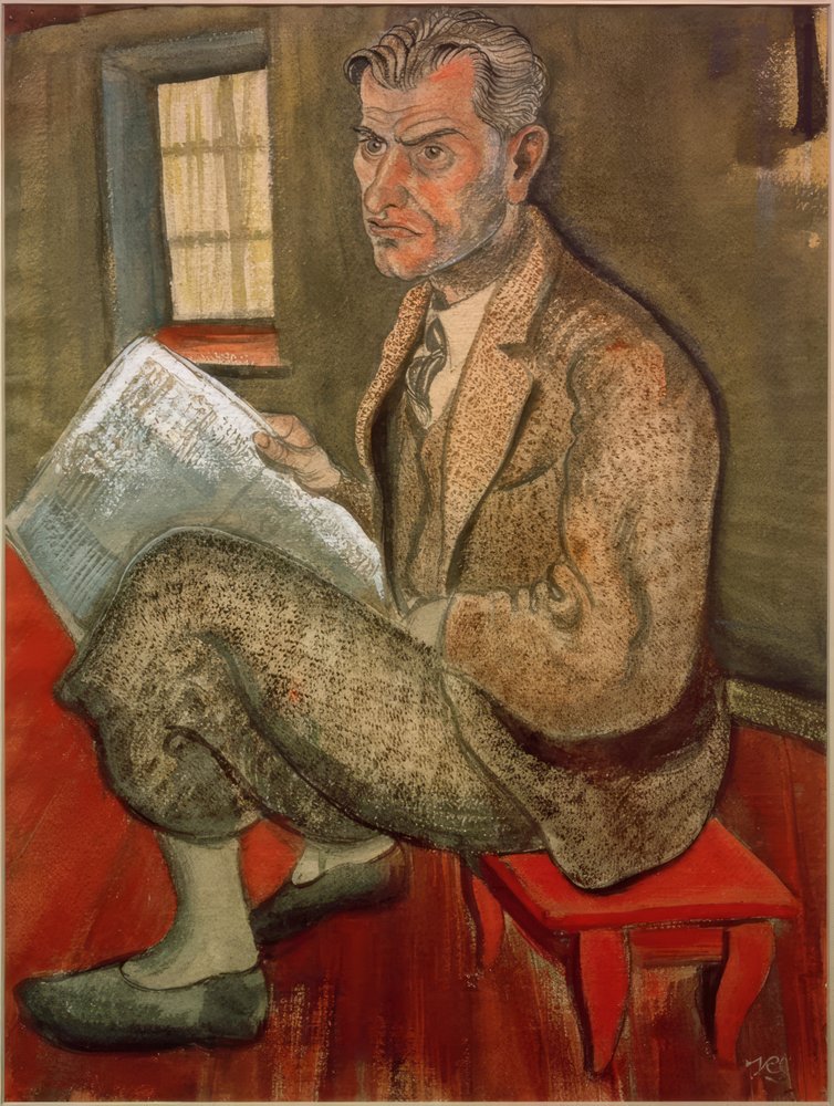 Richard Haberland com jornal de Kurt Günther