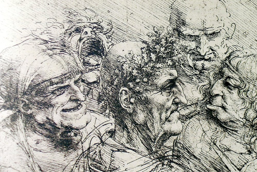 Cabeças grotescas de Leonardo da Vinci