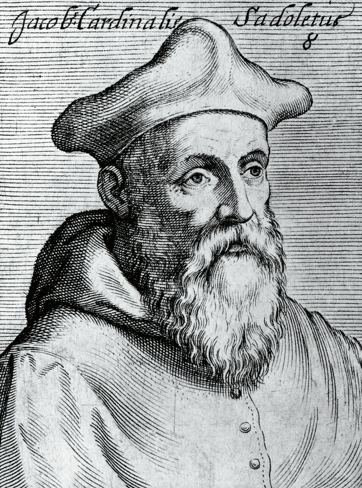 Retrato de Jacopo Sadoleto (1477-1547), humanista italiano, bispo católico e cardeal, gravura de Illustrissimorum, omnique virtutis, et scientiarum laude praestantissimoru virorum icones, de Claudius Pernetus de Unbekannt Unbekannt