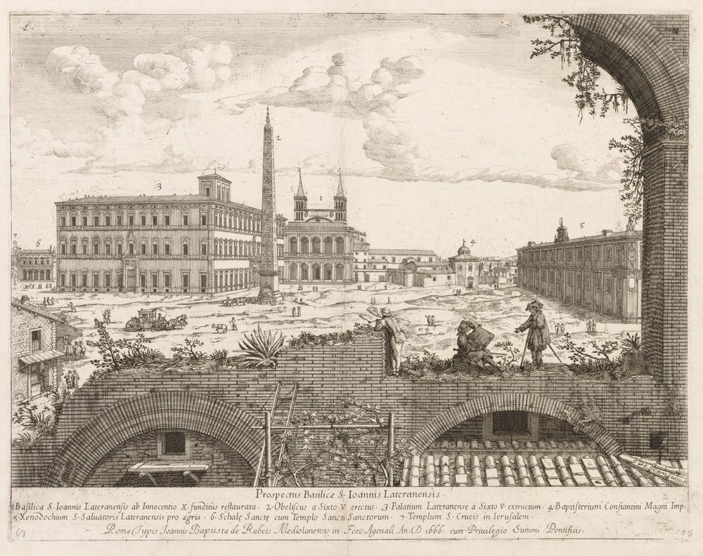 S. Giovanni in Laterano de "Vista dos lugares da cidade de Roma Insign [ium]" de Lievin Cruyl