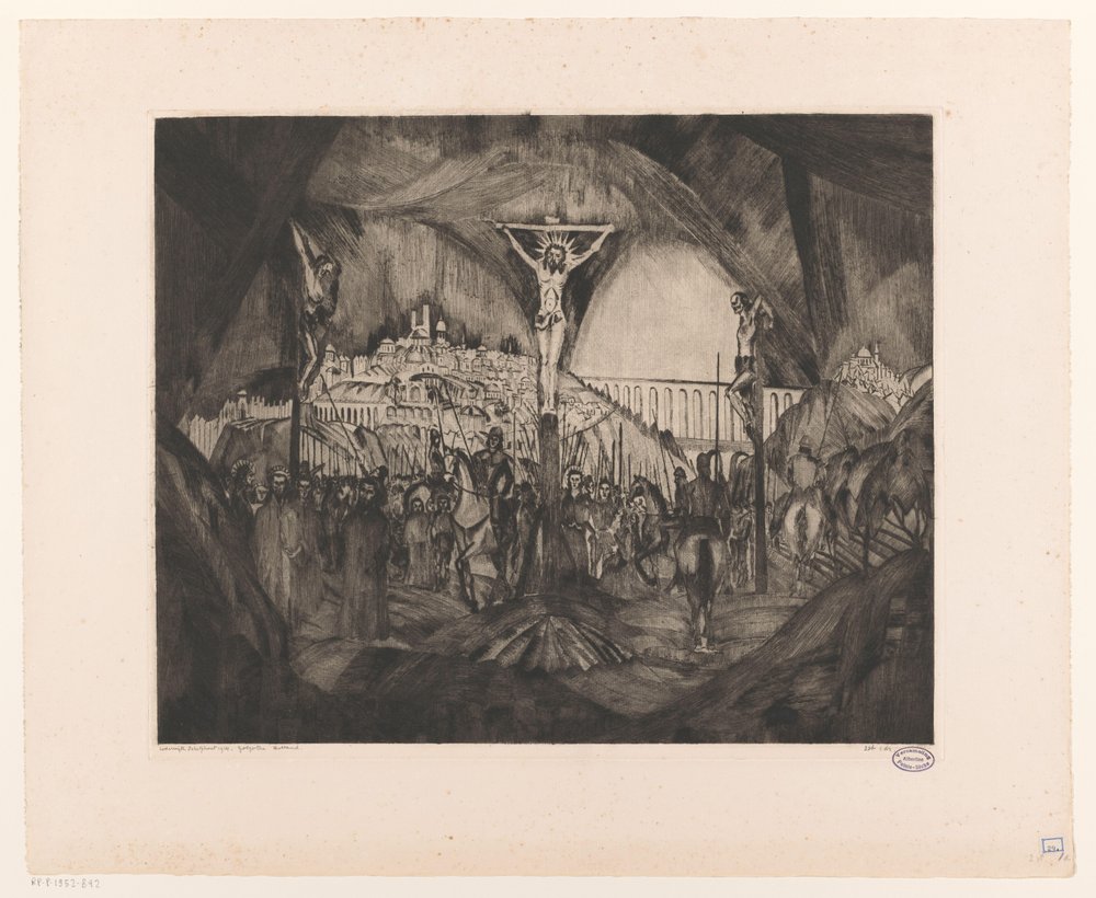 Gólgota I (título original sobre o objecto) de Lodewijk Schelfhout (signed by artist)