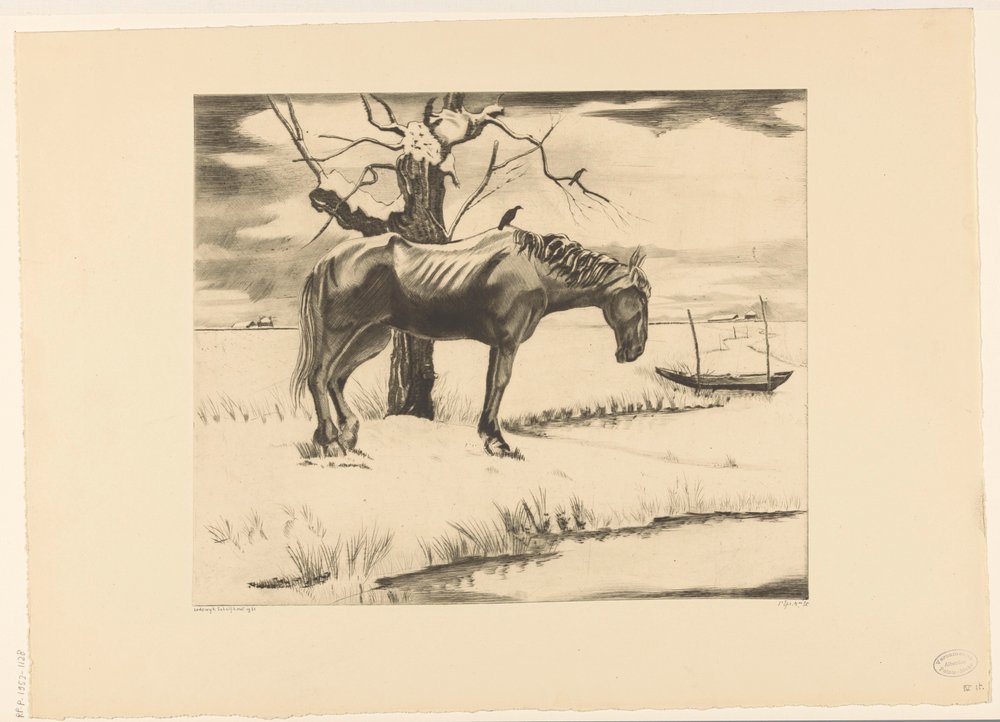 Cavalo numa paisagem de neve
Vieillesse (título original) de Lodewijk Schelfhout (signed by artist)