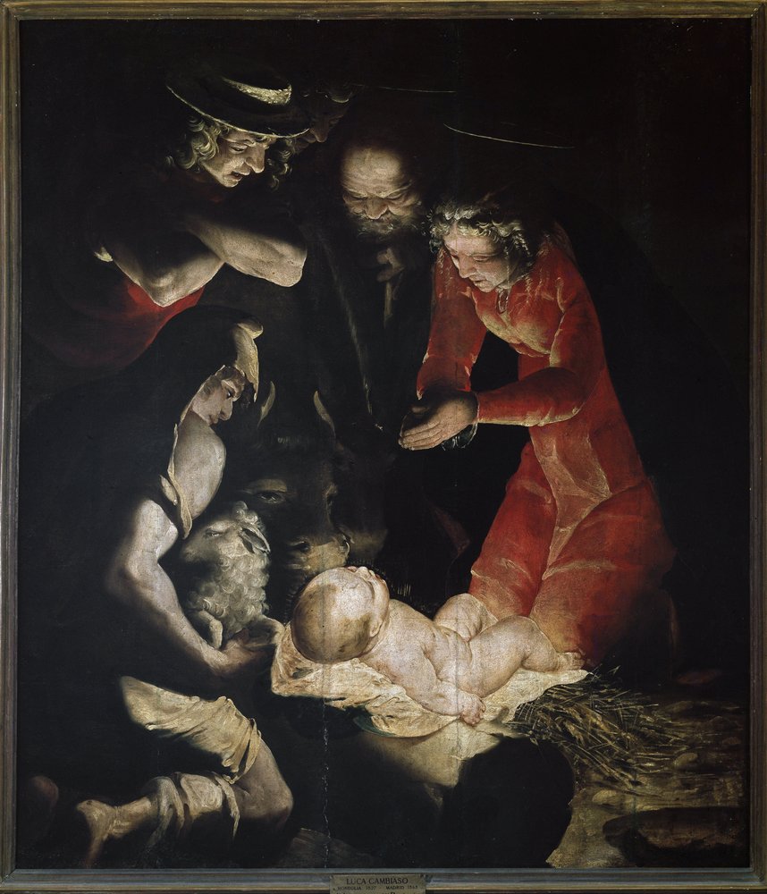 A Adoração dos Pastores ou A Natividade (óleo sobre tela de Luca Cambiaso