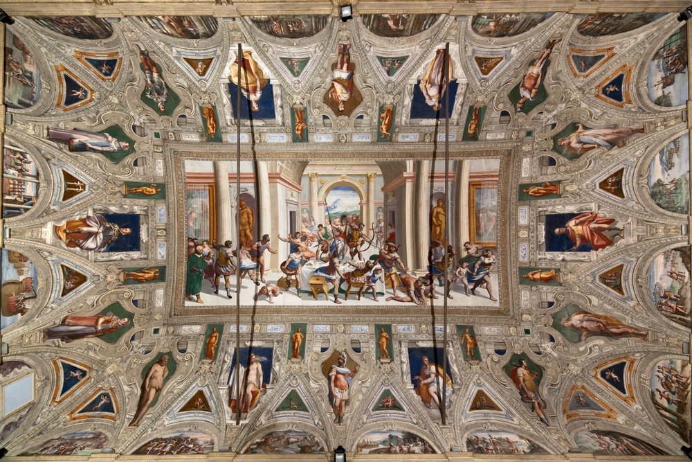 A história de Ulisses (o retorno), teto do Salone Cambiaso de Luca Cambiaso