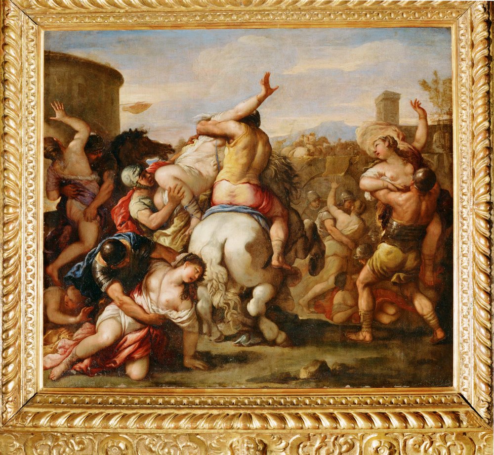 A Violação das Mulheres Sabinianas (óleo sobre cobre) de Luca Giordano