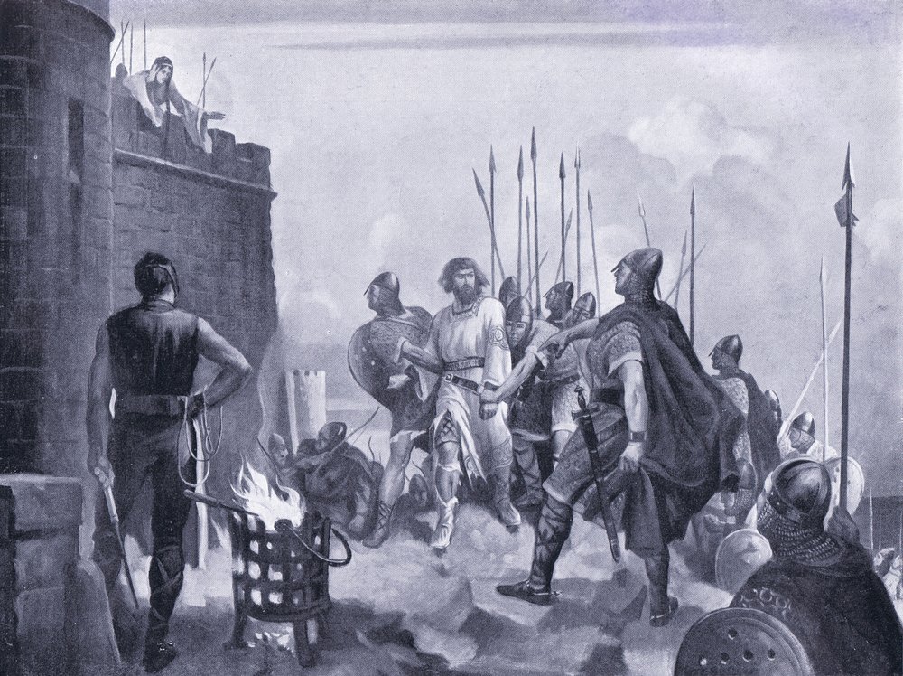 A rendição do castelo Bamborough AD1095, 1920 de M. Mackinlay
