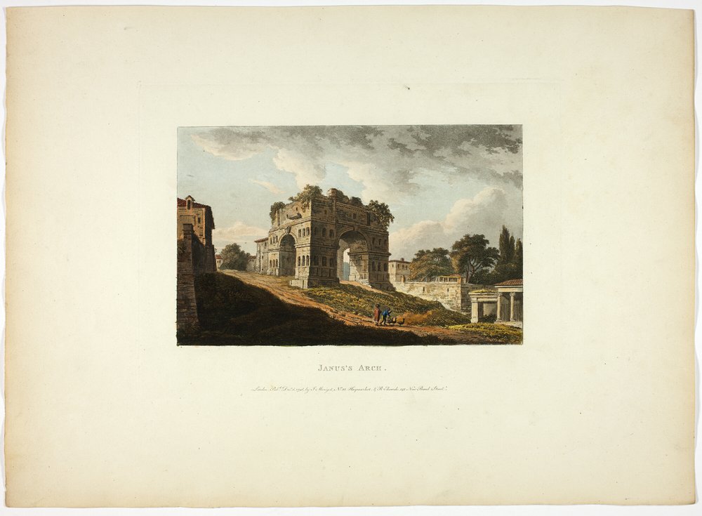 Arco de Jano, placa vinte das Ruínas de Roma de M. Dubourg