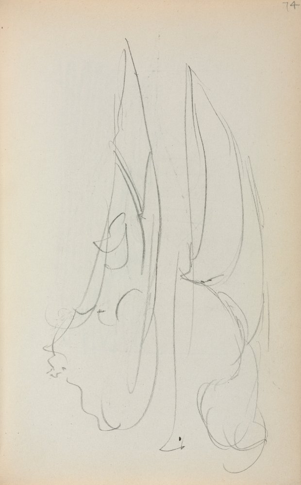 Caderno de desenho italiano: Duas velas, página 74, 1898-1899. de Maurice Brazil Prendergast