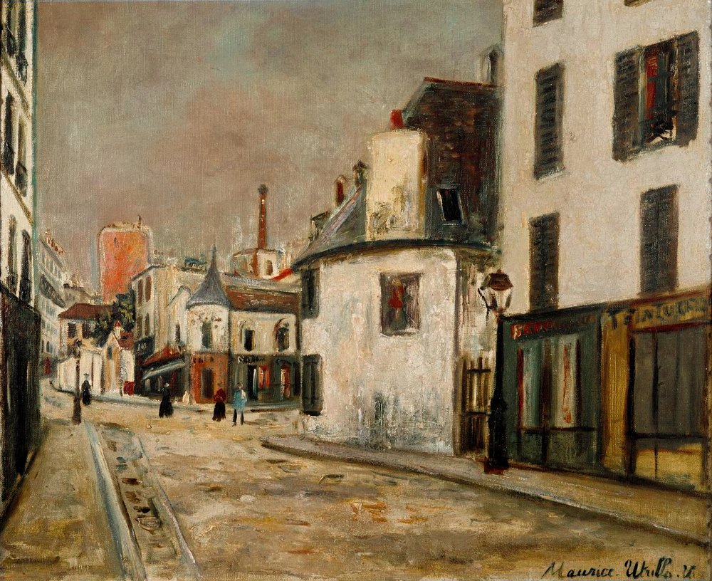 A rua de Mont Cenis, no bairro de Montmartre, em Paris de Maurice Utrillo