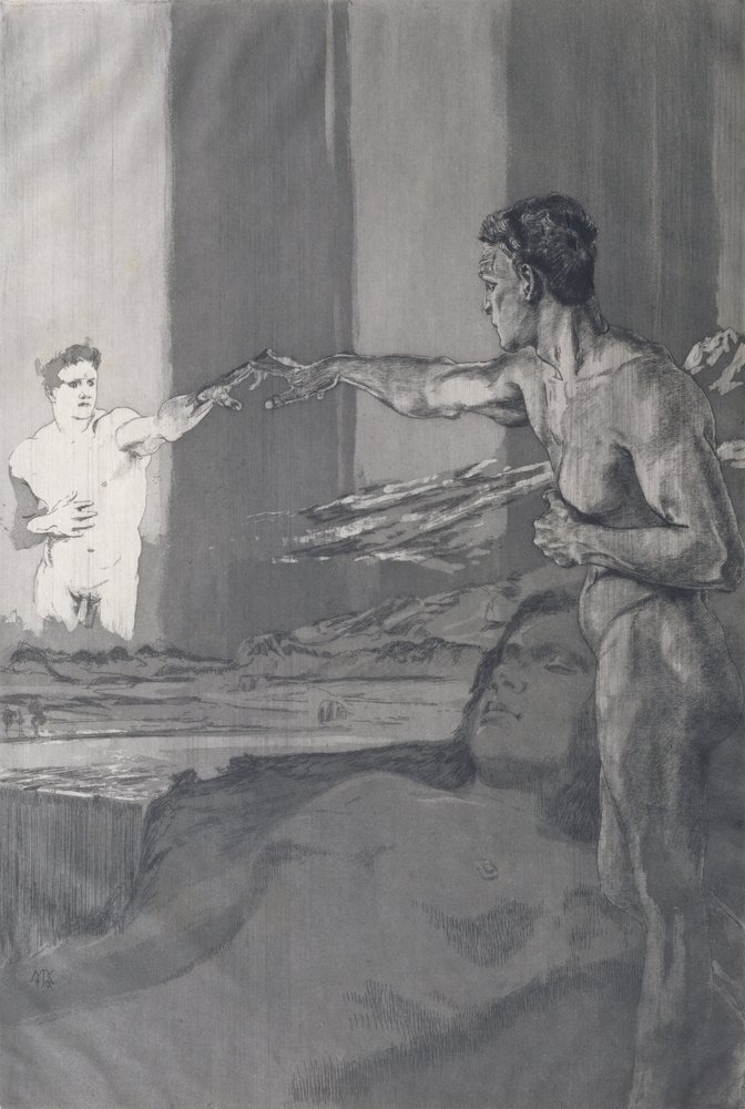 O Filósofo, da série "Da Morte, Parte Dois", 1898 de Max Klinger