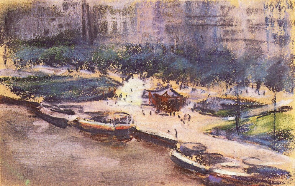 Lugar de desembarque em Jungfernstieg em Hamburgo de Max Liebermann