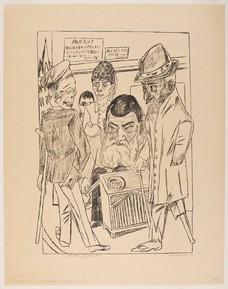 The Beggars, placa 7 da série "Trip to Berlin 1922" de Max Beckmann