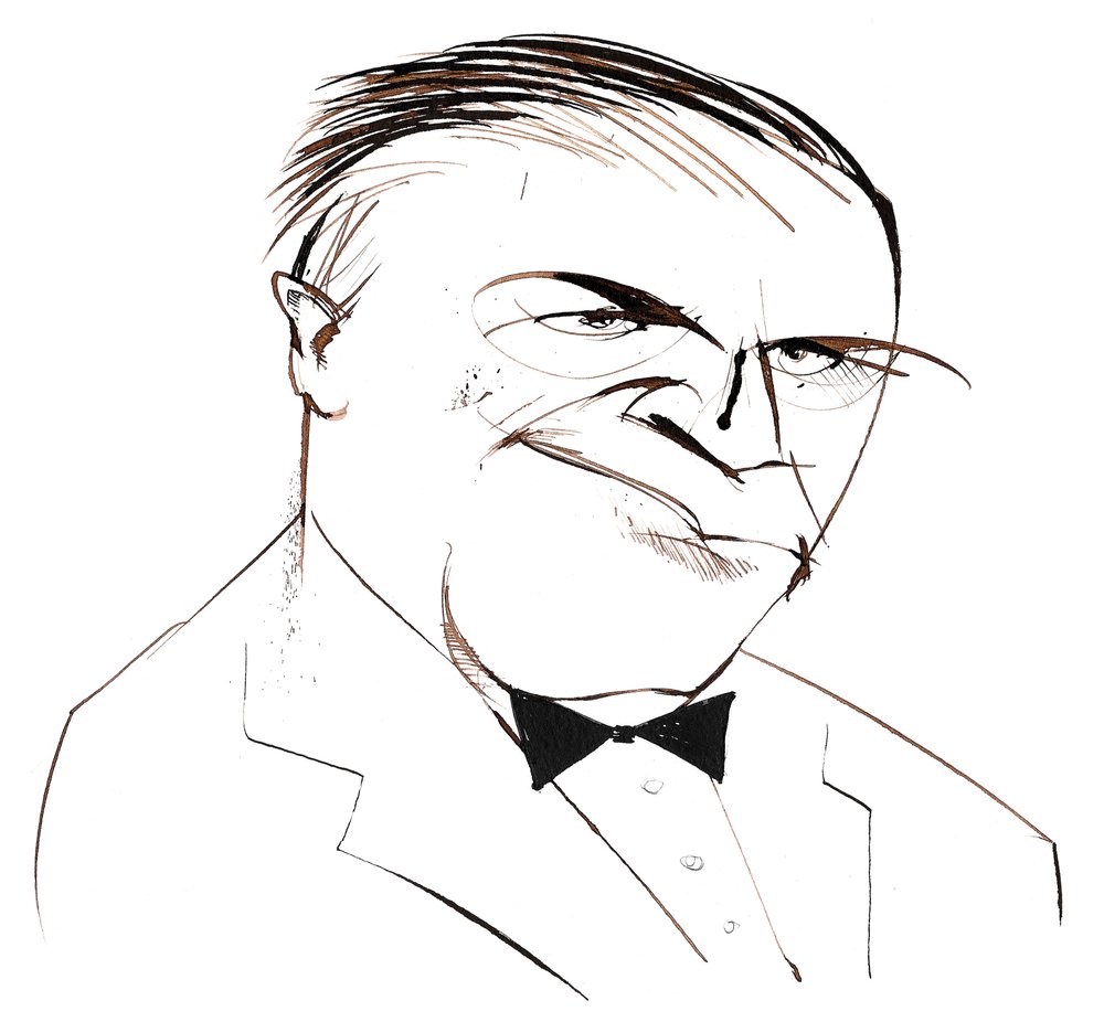 Ferde Grofé (1892 - 1972) Compositor, arranjador e pianista americano, caricatura de Neale Osborne