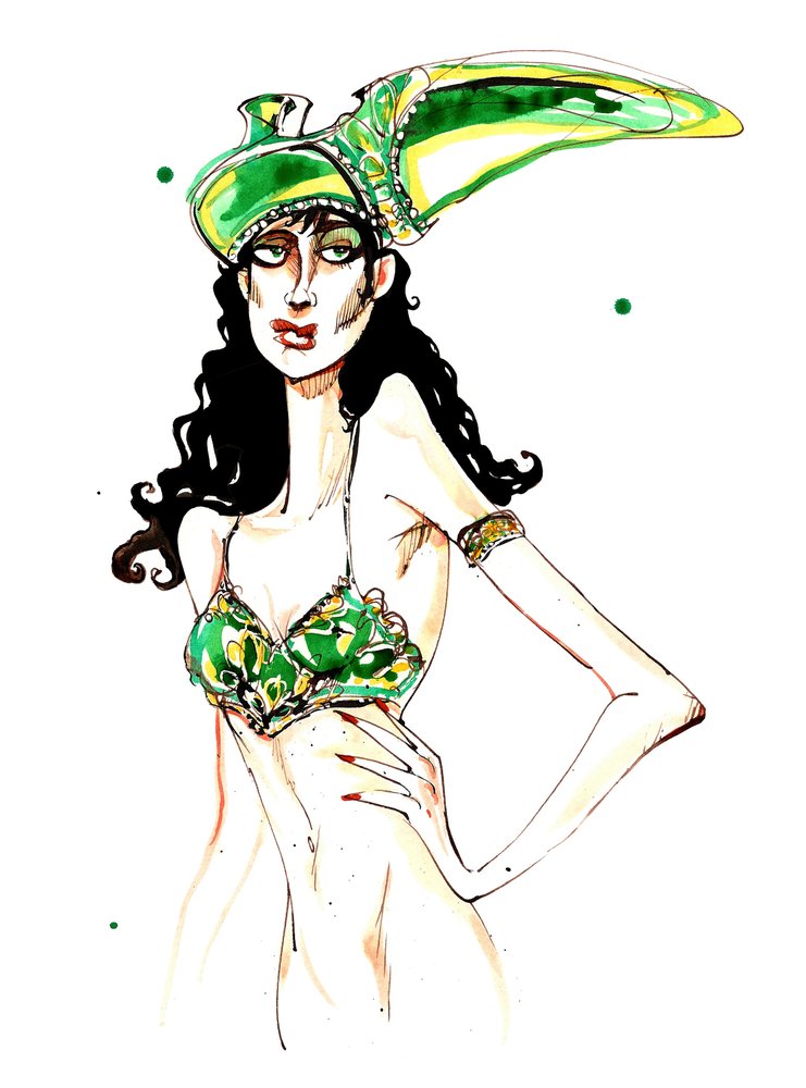 Chapéu de sapato verde art deco: de uma série inspirada no chapéu em forma de sapato de Elsa Schiaparellis de Neale Osborne