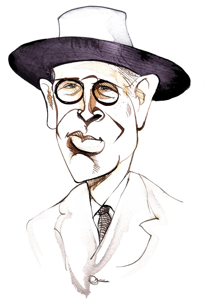 William Butler Yeats, poeta e dramaturgo irlandês (1865-1939); caricatura de Neale Osborne