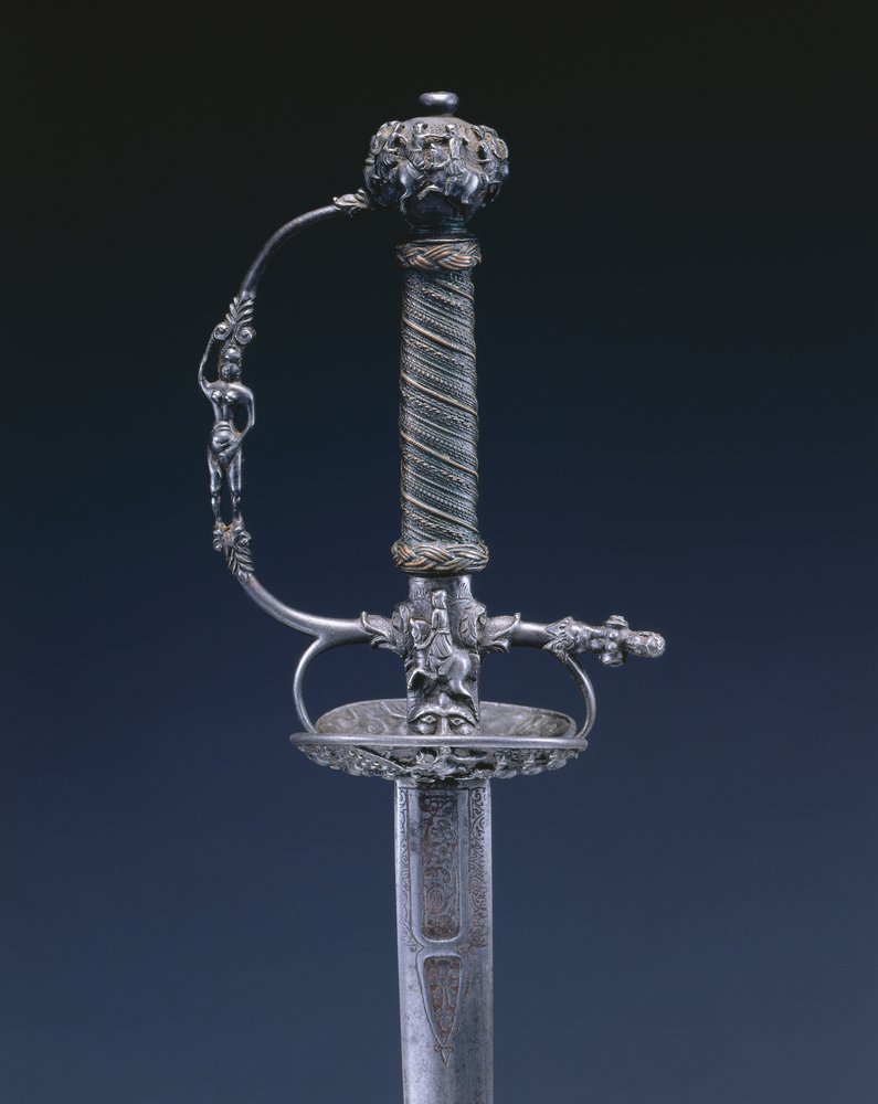 Espada pequena, c.1650-60 (aço, madeira e fio de cobre) de Netherlandish School