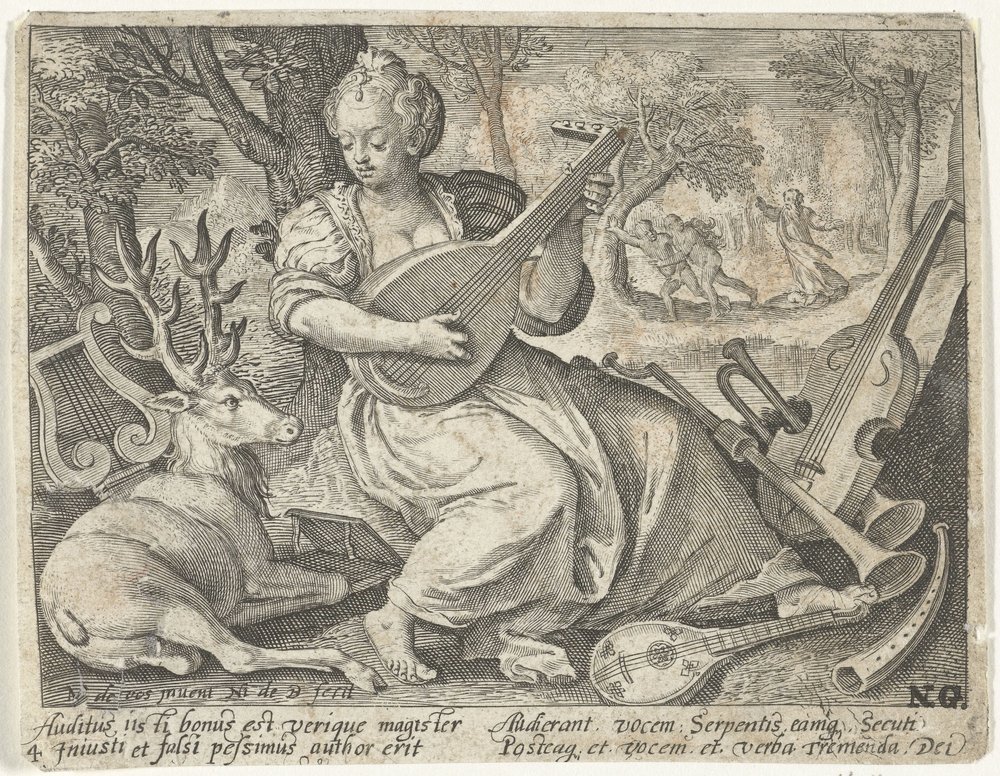 Sentido de audição
Cinco sentidos (título da série) de Nicolaes de Bruyn