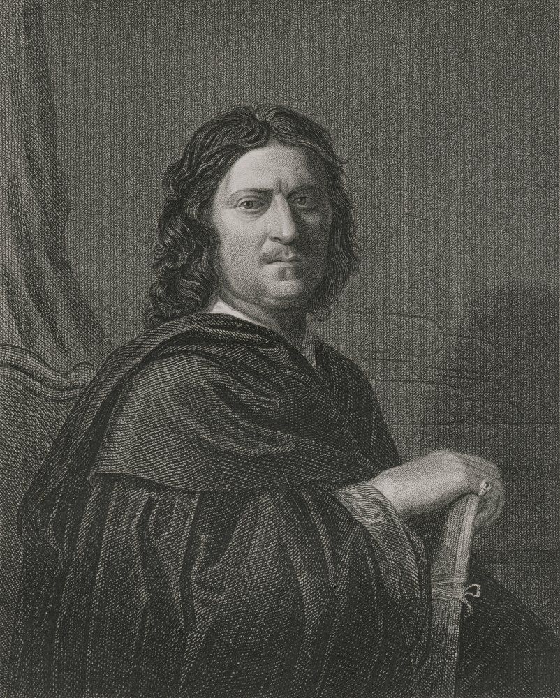 Auto-retrato, gravado por James Posselwhite (1798-1884) pub. de William Mackenzie de Nicolas Poussin
