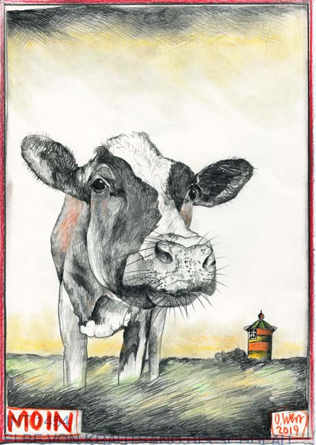 Olá / Vaca / Farol de Pilsum de Ole West