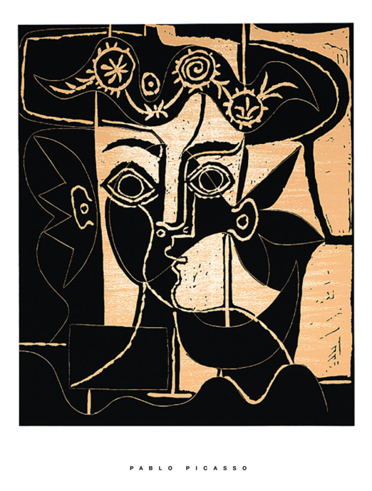 Mulher com chapéu decorado, 1962 de Pablo Picasso