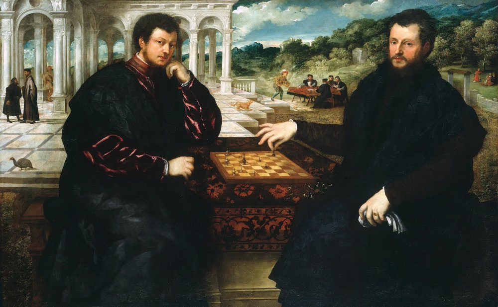 Dois jogadores de xadrez, cerca de 1545. de Paris Bordone