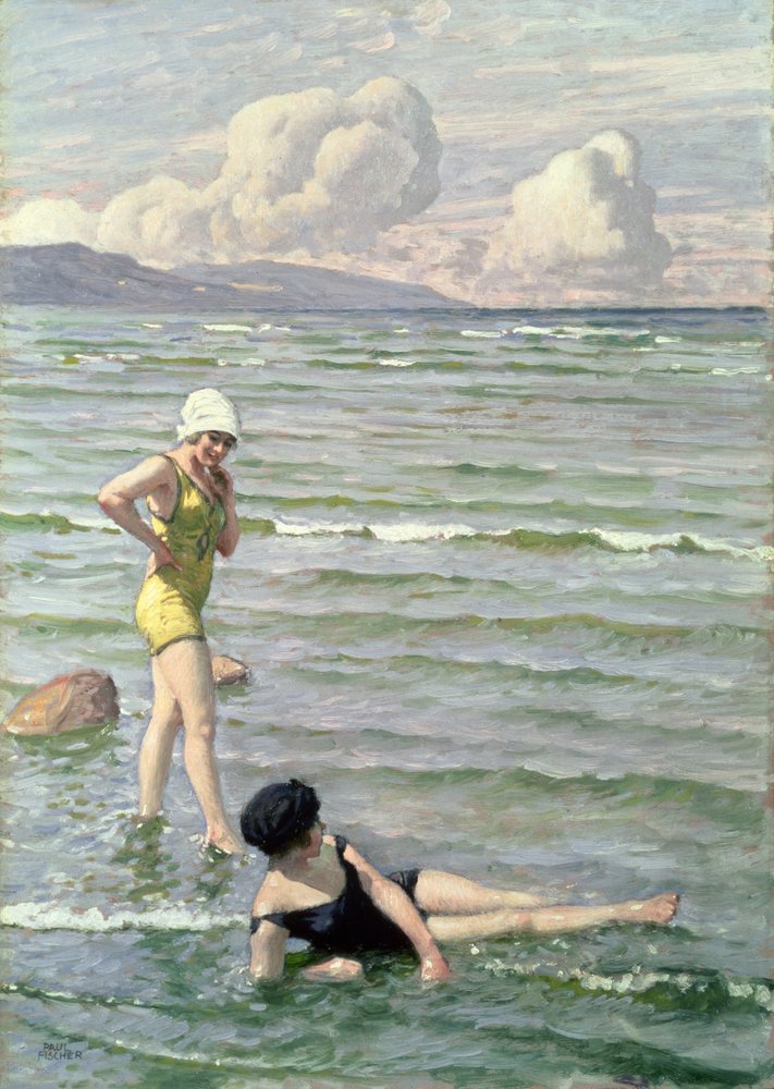 Meninas tomando banho de Paul Fischer