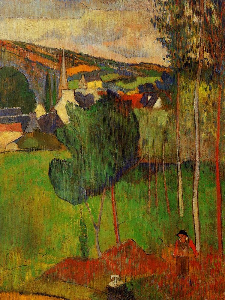 Vista de Pont-Aven de Lezaven de Paul Gauguin
