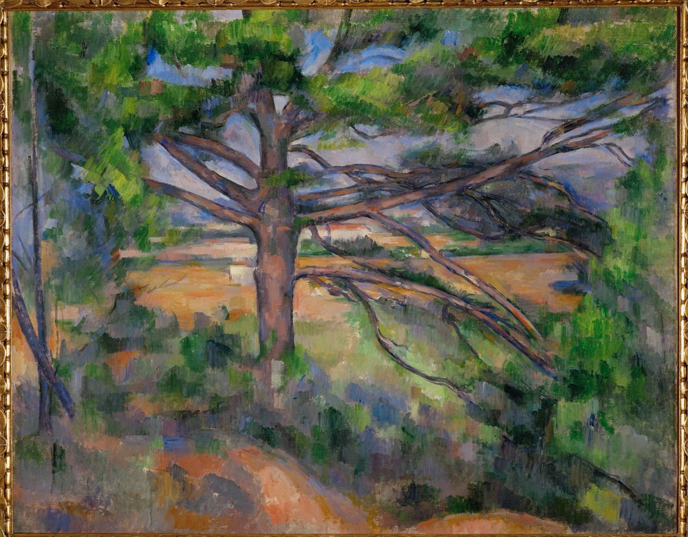 Grand Pin e Terres rouges (óleo sobre tela) de Paul Cezanne