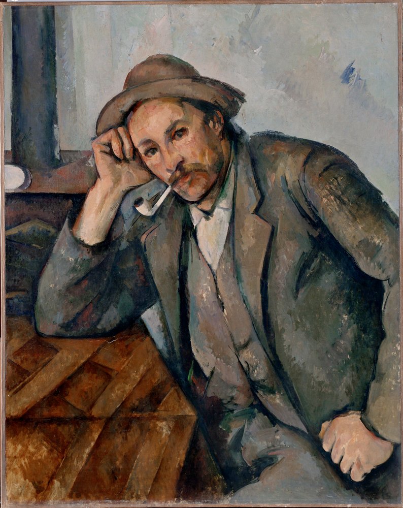 O fumador de cachimbo ... (óleo sobre tela) de Paul Cézanne