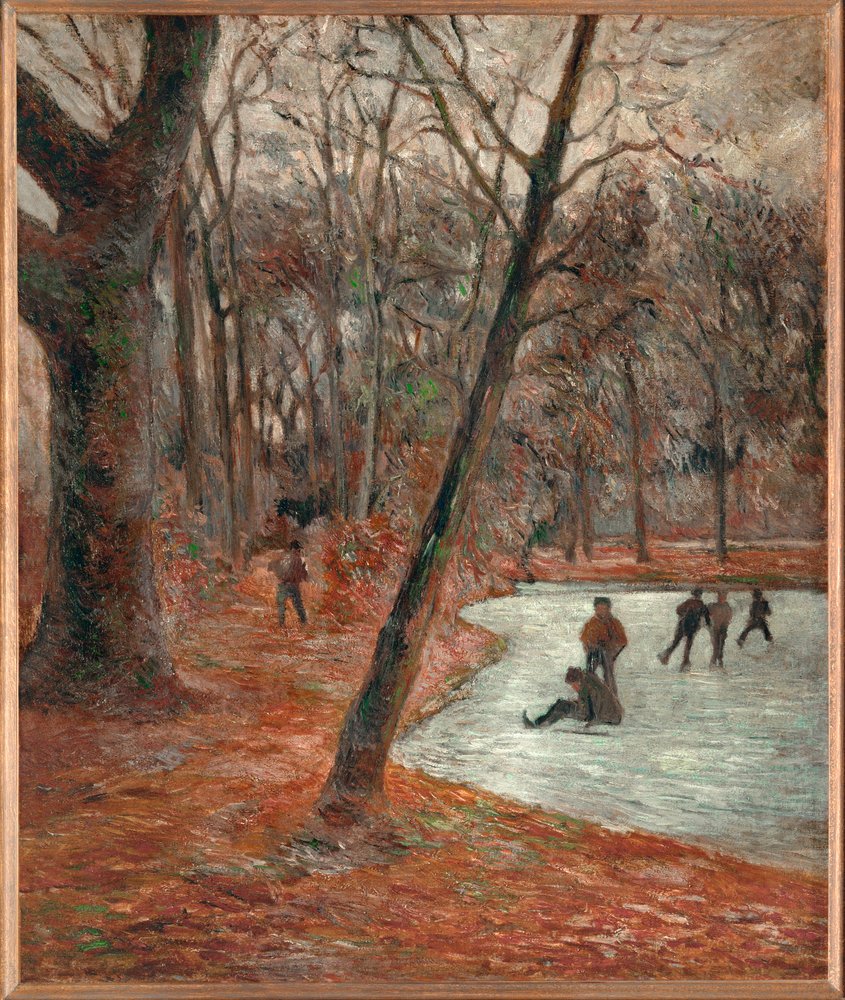 Patinadores no parque de Frederiksberg (óleo sobre tela) de Paul Gauguin