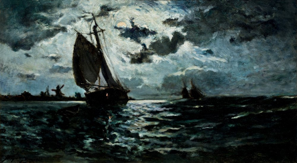 Veleiro ao luar de Paul Gauguin
