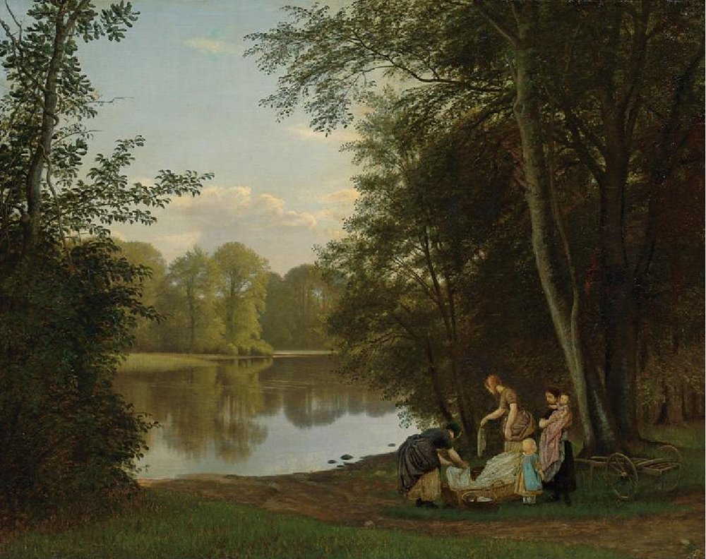 O lago da aldeia em Hellebaek de Peter Christian Skovgaard