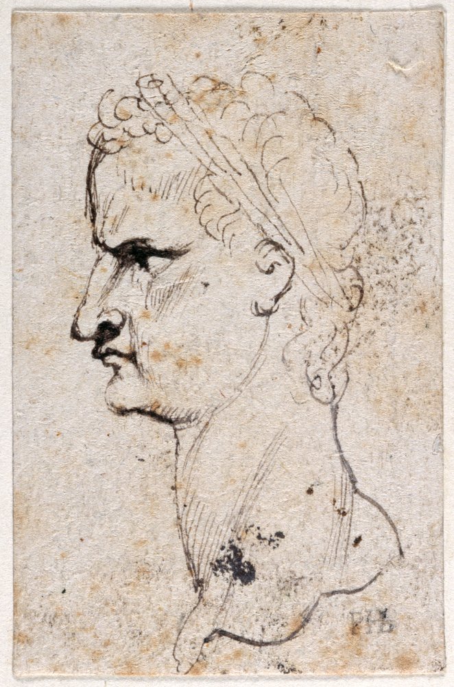 Gaius Caligula, de dez desenhos de oito dos primeiros doze Césares, após as medalhas de Giovanni da Cavino (caneta e tinta sobre papel) de Peter Paul Rubens