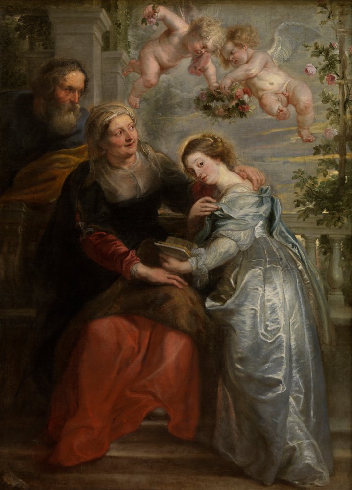 A Educação de Maria, c.1630-35 (óleo sobre tela) de Peter Paul Rubens