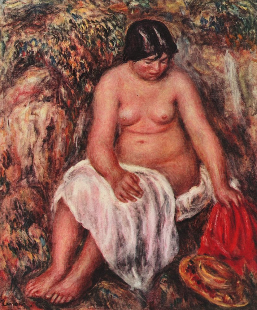 Agir com chapéu de palha de Pierre-Auguste Renoir
