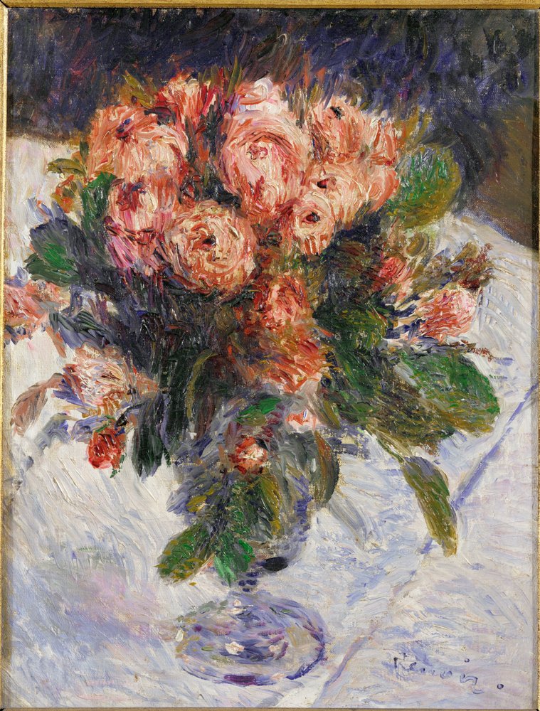 Rosas cintilantes (óleo sobre tela) de Pierre Auguste Renoir