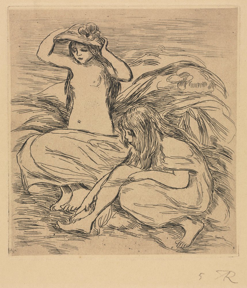 Os Dois Banhistas, 1895. de Pierre-Auguste Renoir