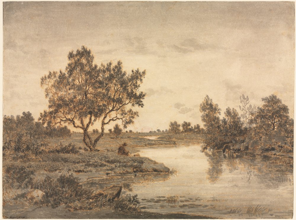 O pescador O pescador, c. 1840-1845. de Pierre Etienne Theodore Rousseau