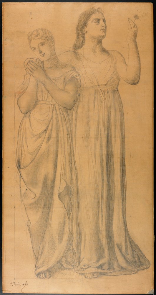 Estudo para As jovens e a morte (A morte e as donzelas) de Pierre Puvis de Chavannes
