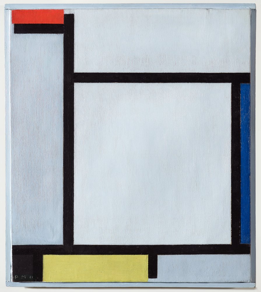 Composição com vermelho, azul, preto, amarelo e cinza, 1921