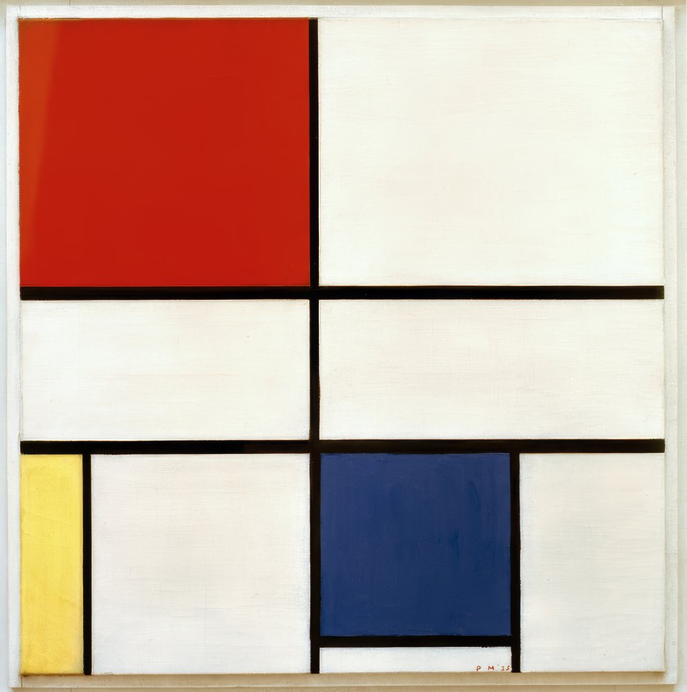 Composição C; Composição n.º III; Composição com vermelho, amarelo de Piet Mondrian