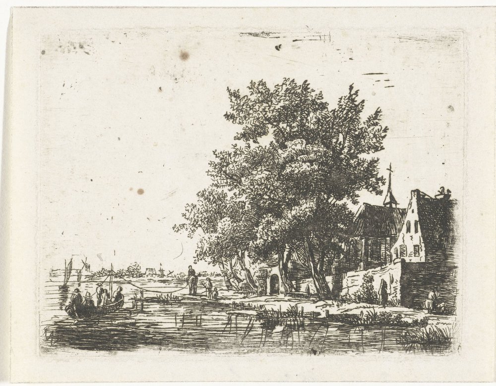 Barcaça de reboque em um mosteiro de Pieter Casper Christ
