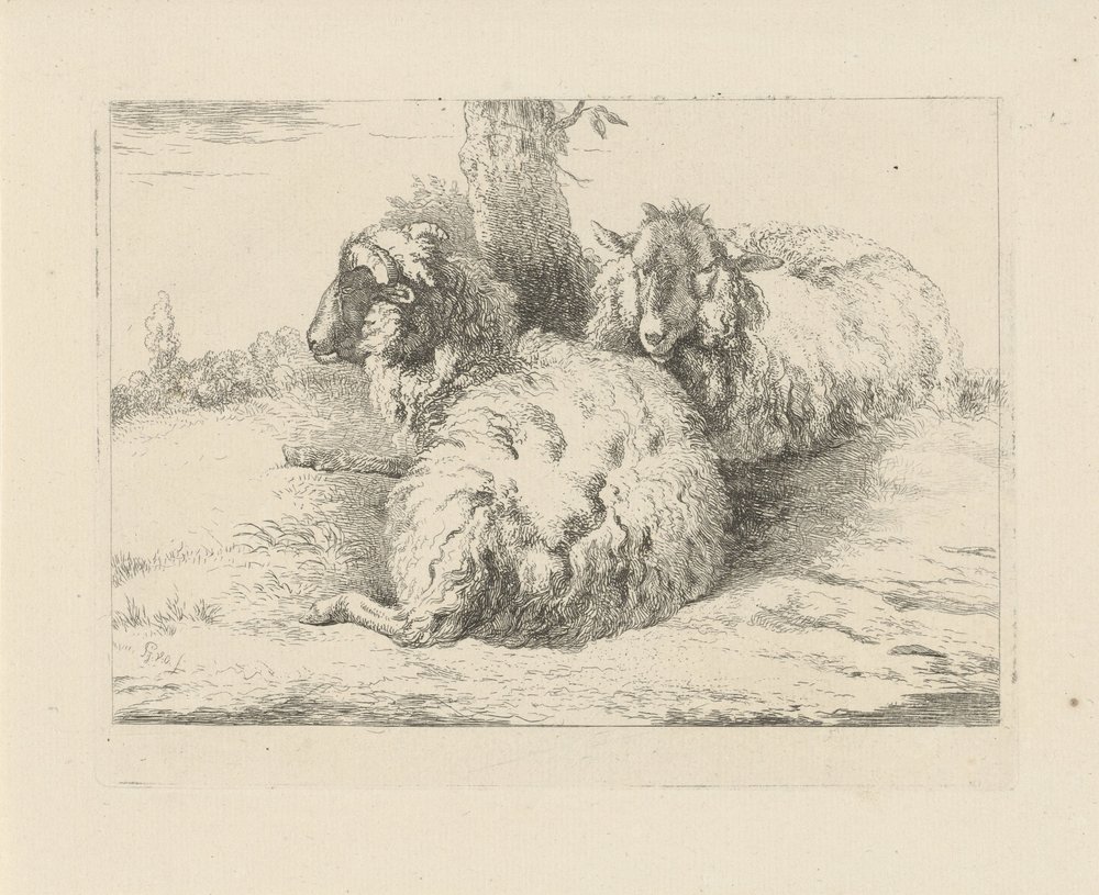 Ovelhas em linha recortadas
Ovinos e caprinos (título da série) de Pieter Gerardus van Os