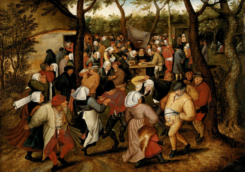 Dança de casamento ao ar livre (óleo sobre painel) de Pieter the Younger Brueghel