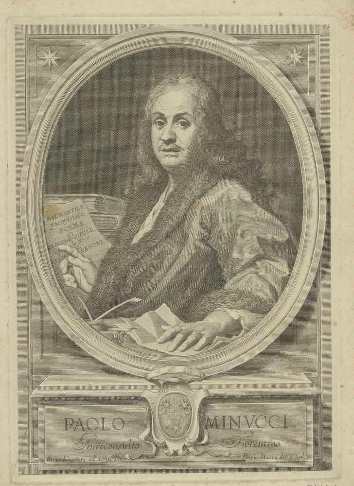 Retrato do poeta Paolo Minucci 1606-1695, década de 1720. de Pietro Masini